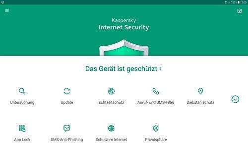 Kaspersky Internet Security auf Mobilgerät