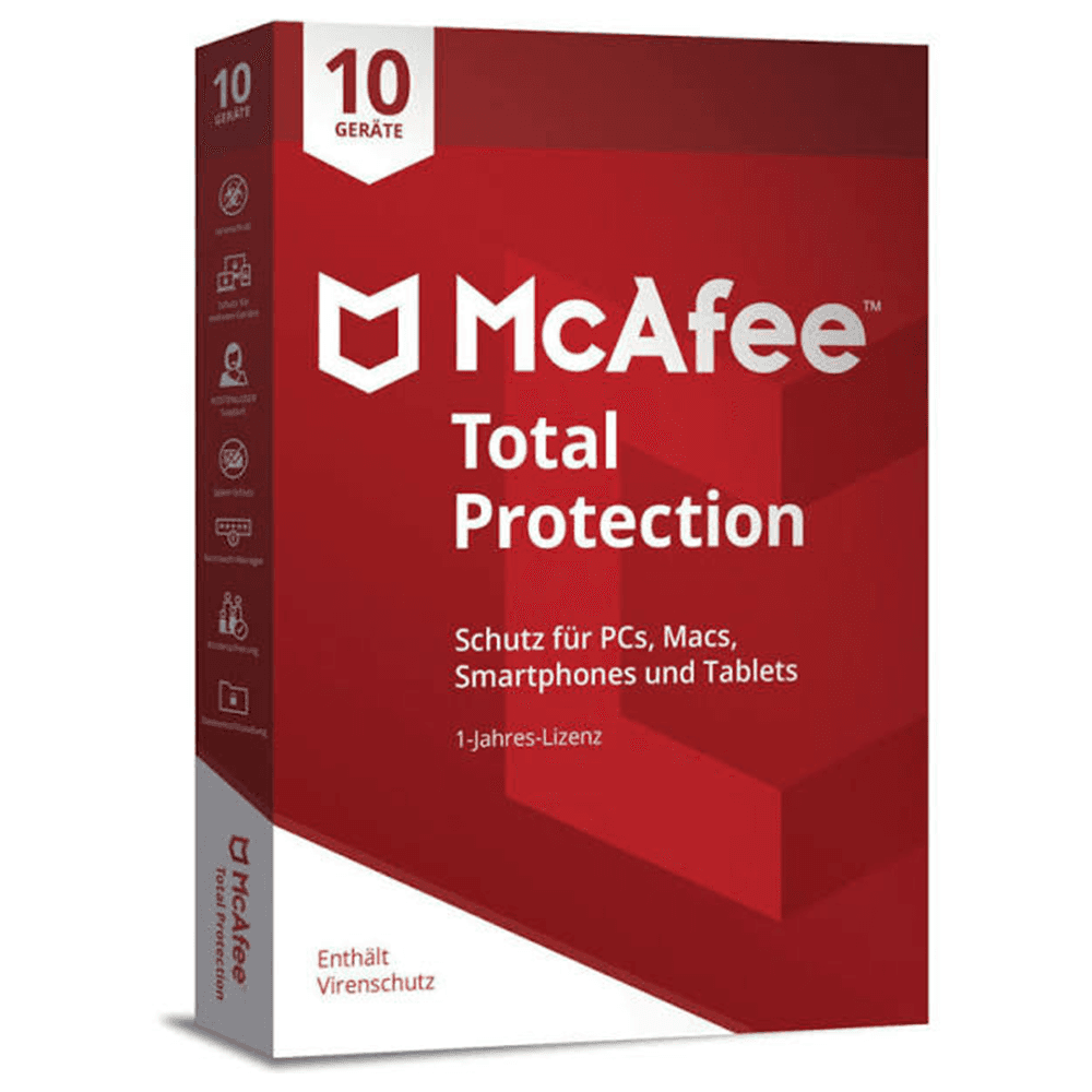 McAfee Total Protection 10 Geräte, 1-Jahres-Lizenz