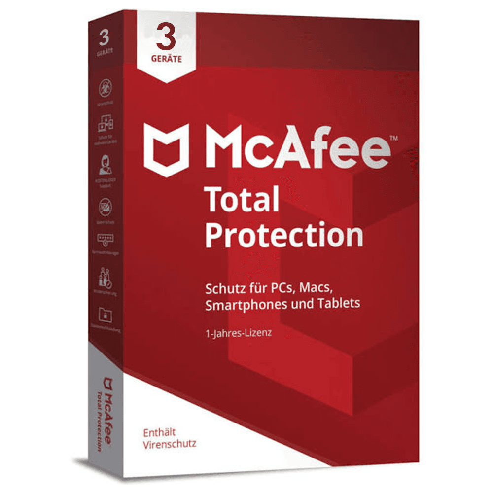 McAfee Total Protection 3 Geräte, 1-Jahres-Lizenz