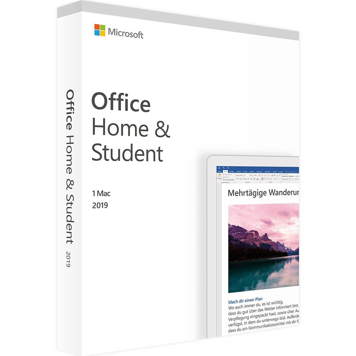 Office 2019 Home and Student Mac Produktverpackung